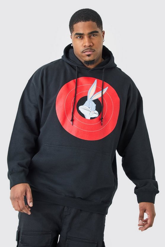 Plus Hoodie mit lizenziertem Bugs Bunny Print
