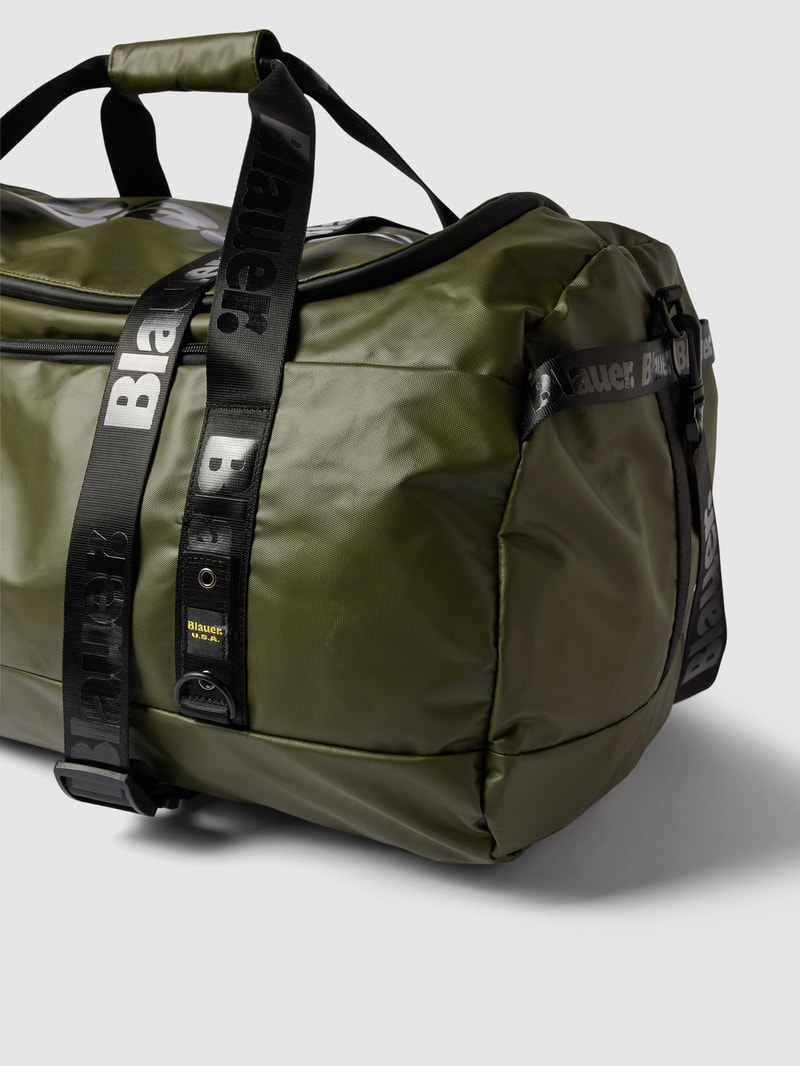 Duffle Bag mit Label-Details Modell 'SPLASH' in olivgrün