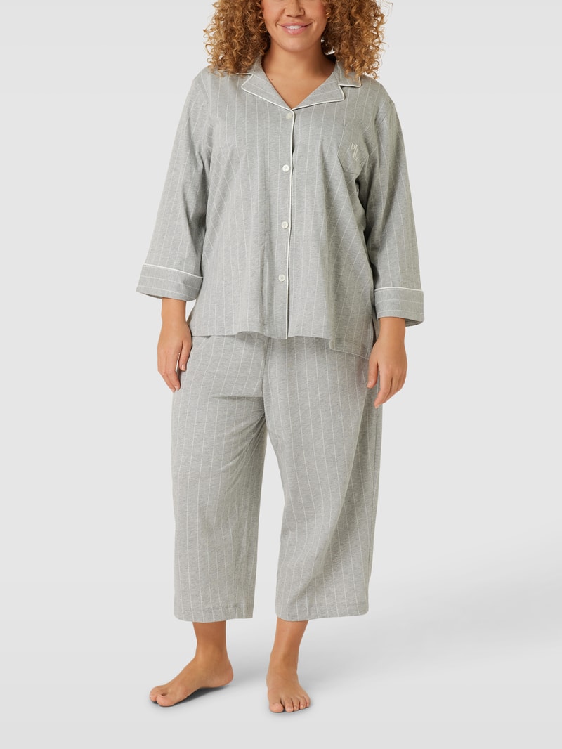 Pyjama mit Allover-Muster in mittelgrau