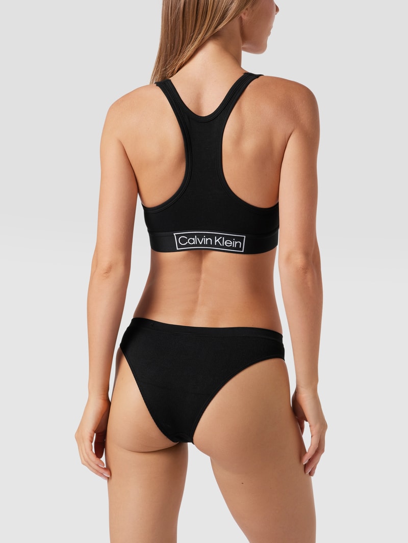 Bustier mit Logo-Bund in schwarz
