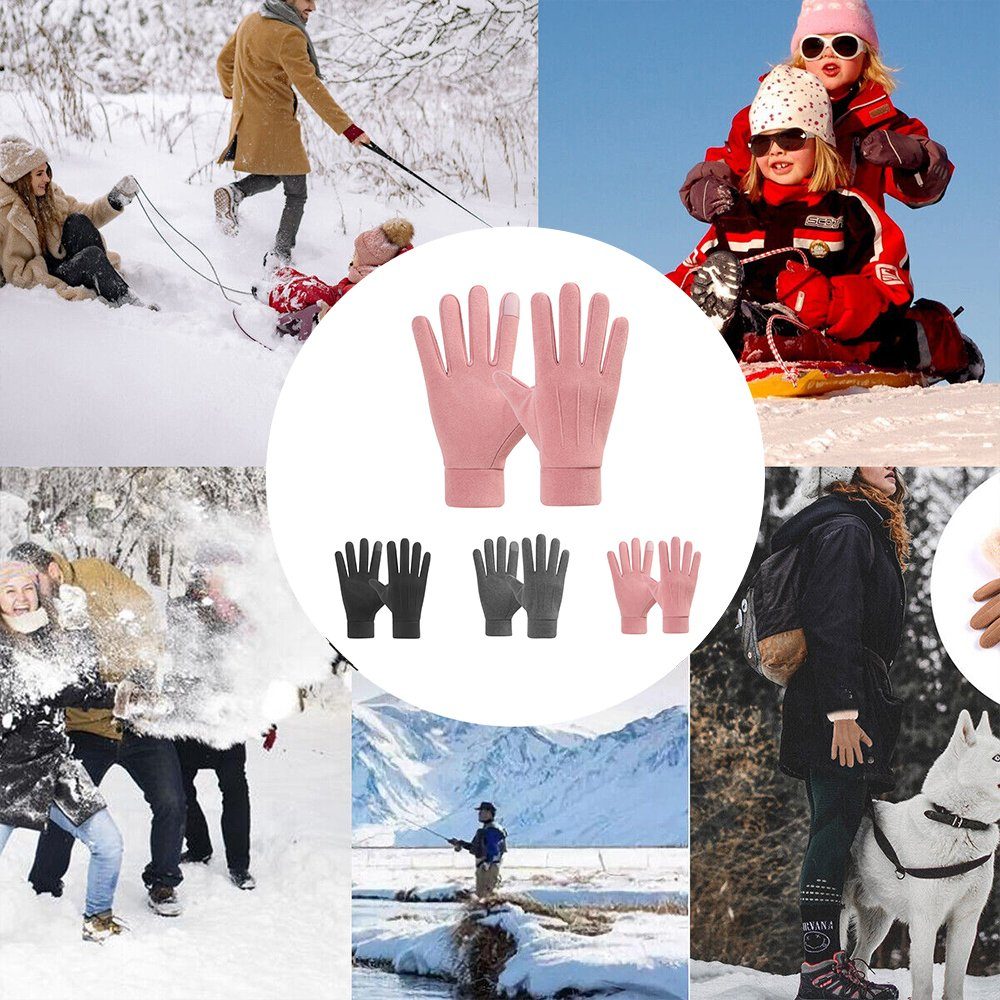 LAPA HOME Fleecehandschuhe Touchscreen Winter Fahrradhandschuhe Warm Sporthandschuhe Handschuhe (Paar) Winddicht Handschuhe für Outdoor Skifahren Radfahren