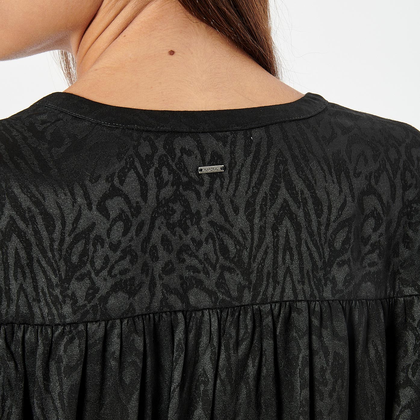 BAMBA  Blouse noire léopard femme