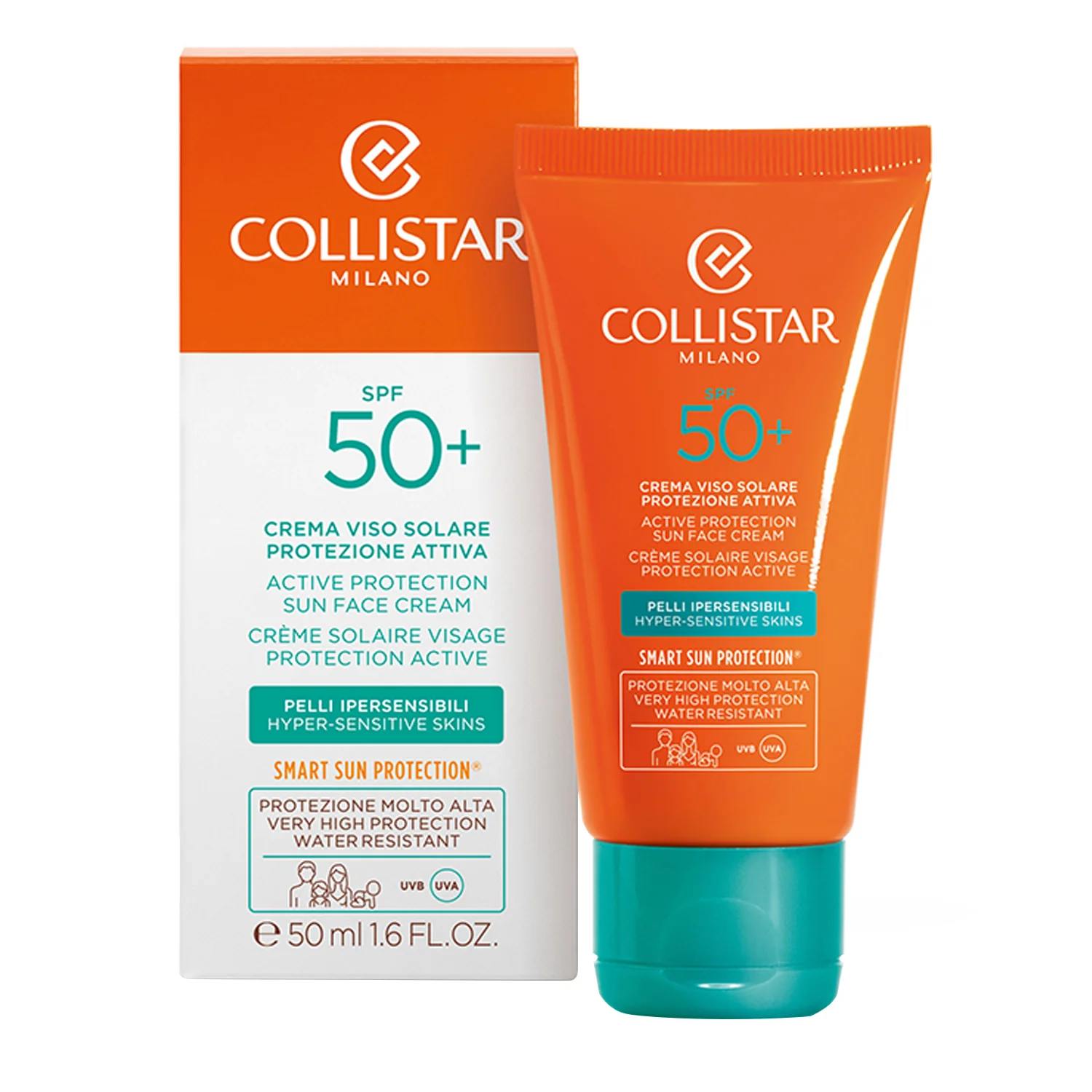 Crema autobronceadora facial con protección activa SPF50+ - Protector solar facial de alta protección.