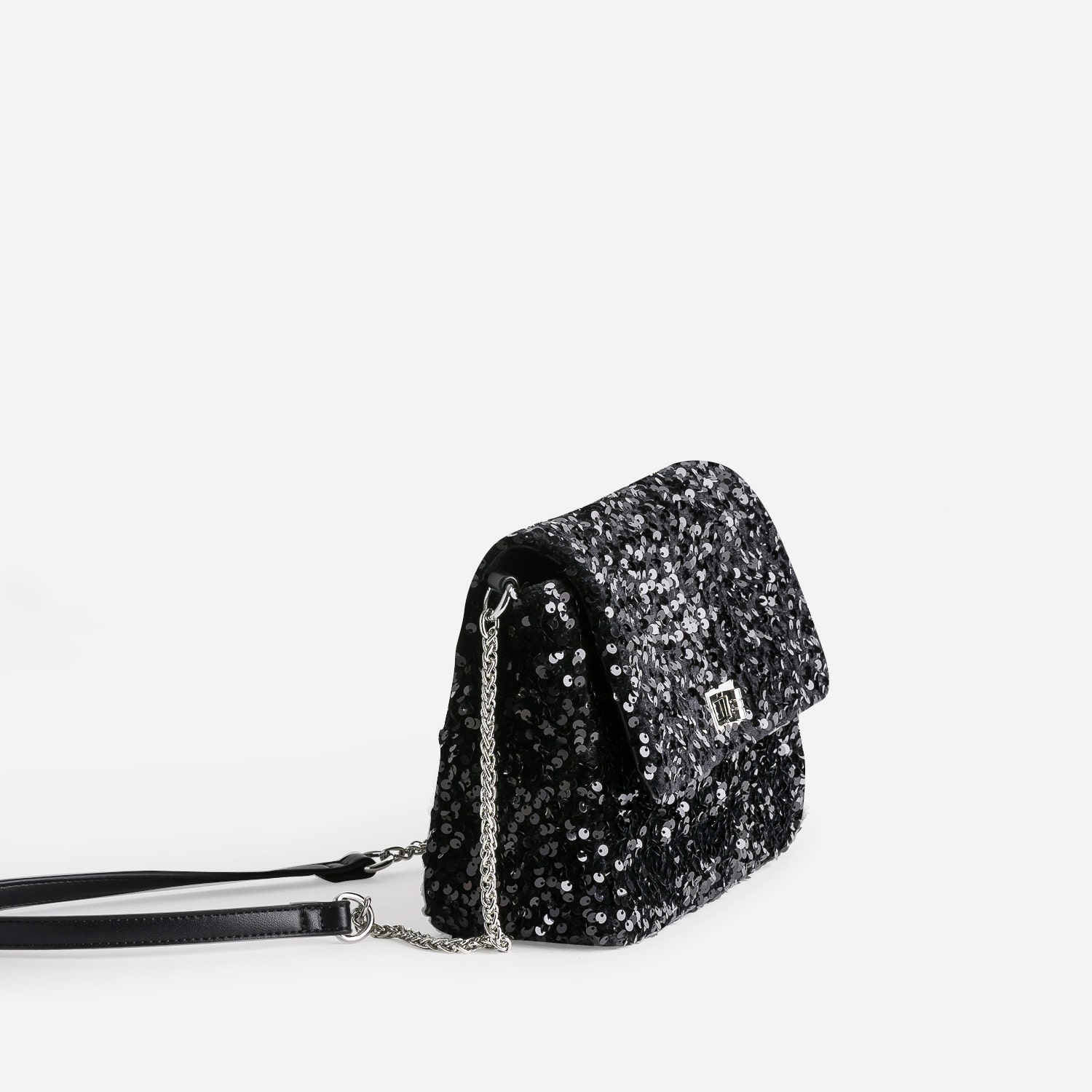 Sac à main TEXTO noir en sequins