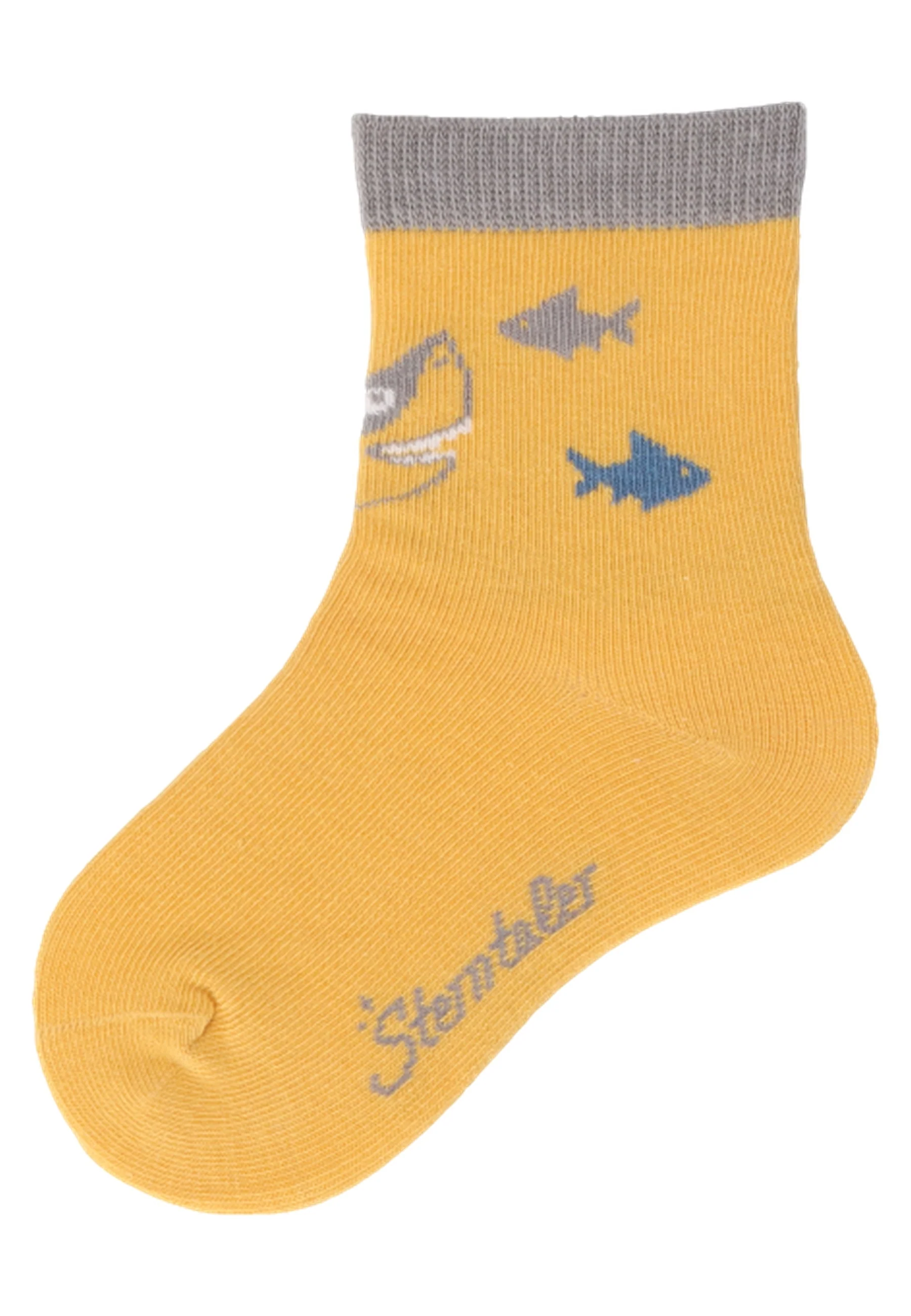 Socken im 3er Pack mit Motiv Fische in versch. Farben