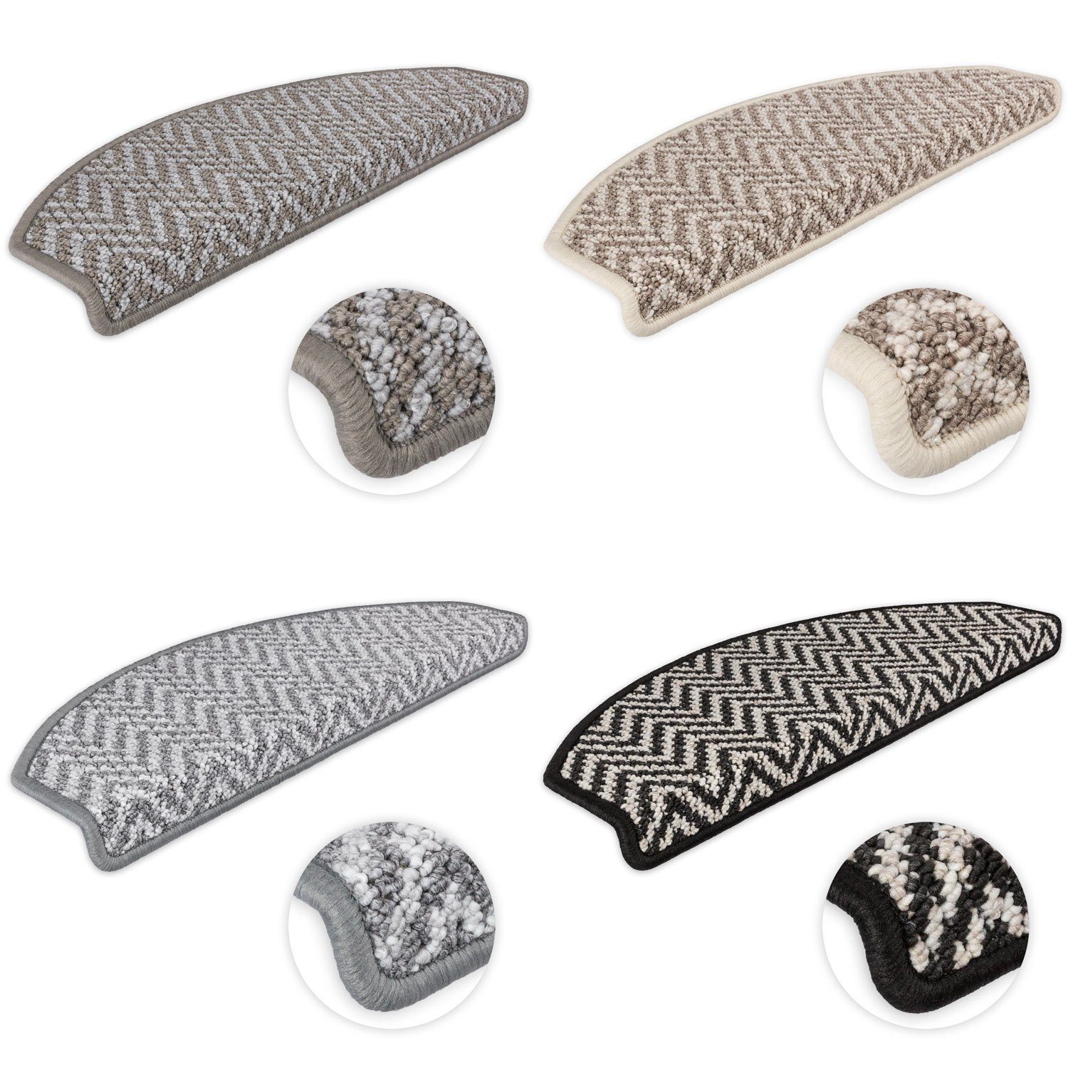 Stufenmatte Stufenmatten Amsterdam, Metzker®, halbrund, Höhe: 6 mm, 15 Stück im Set - Anthrazit
