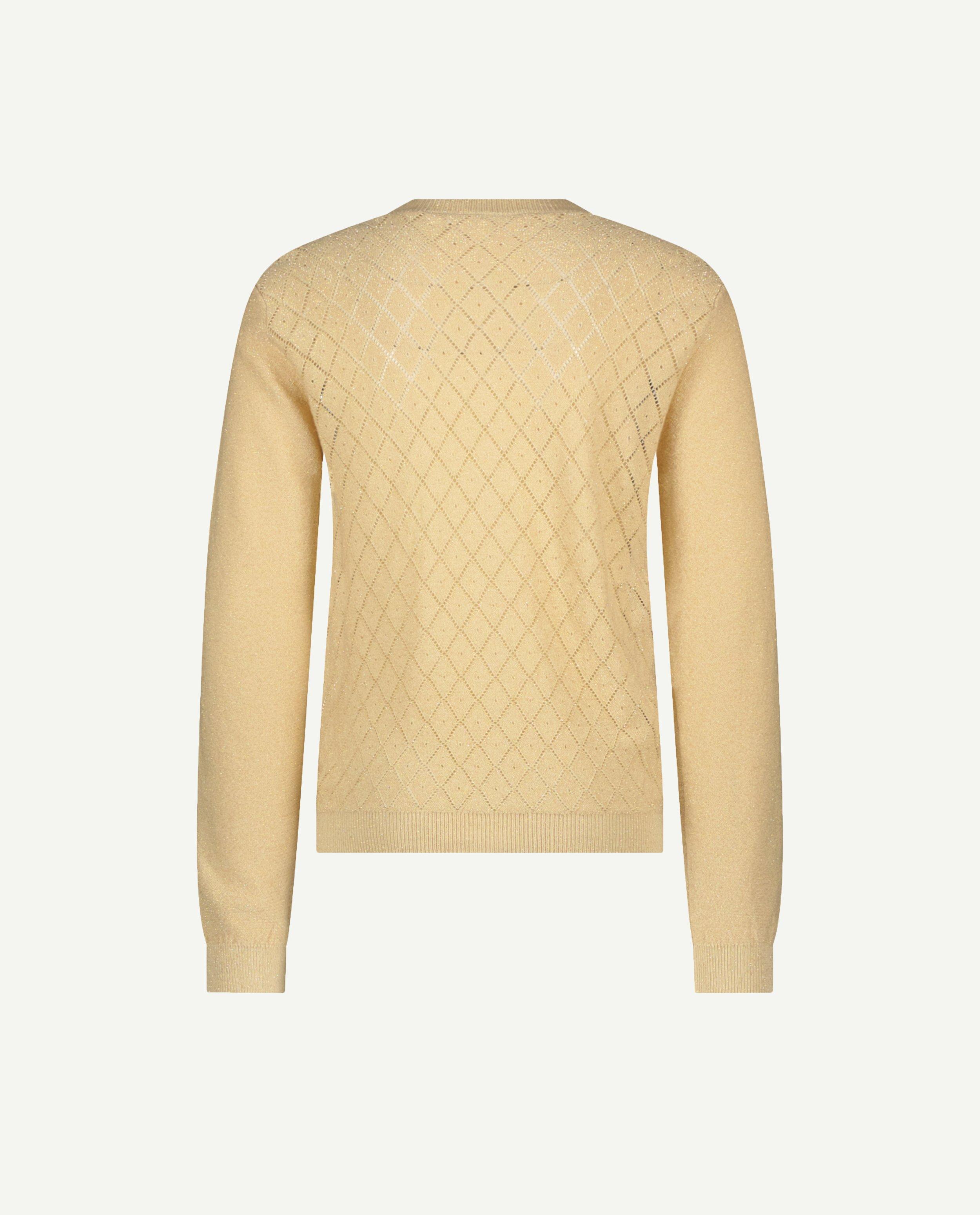 Cardigan Le Chic cu broderie ajurata, bej deschis festiv