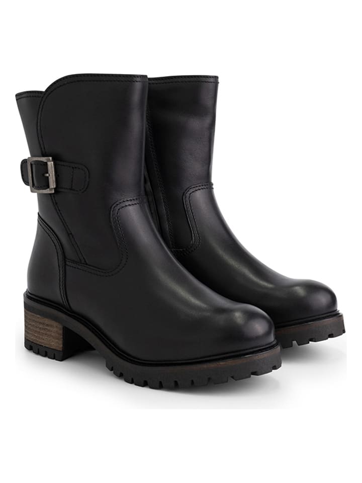 mysa Leder-Stiefeletten in Schwarz günstig kaufen