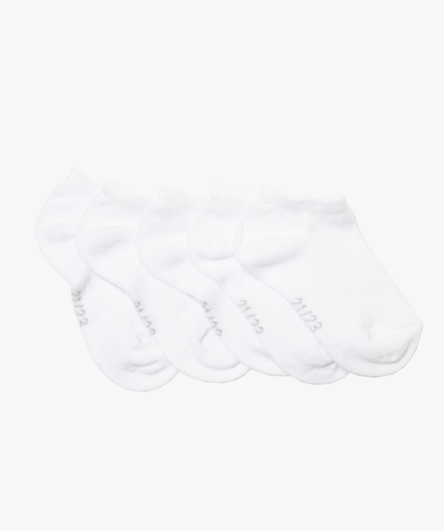 Chaussettes bébé fille ultra courtes (lot de 5) blanc | GEMO