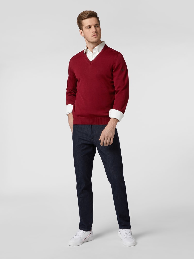 Pullover aus Schurwolle in bordeaux rot