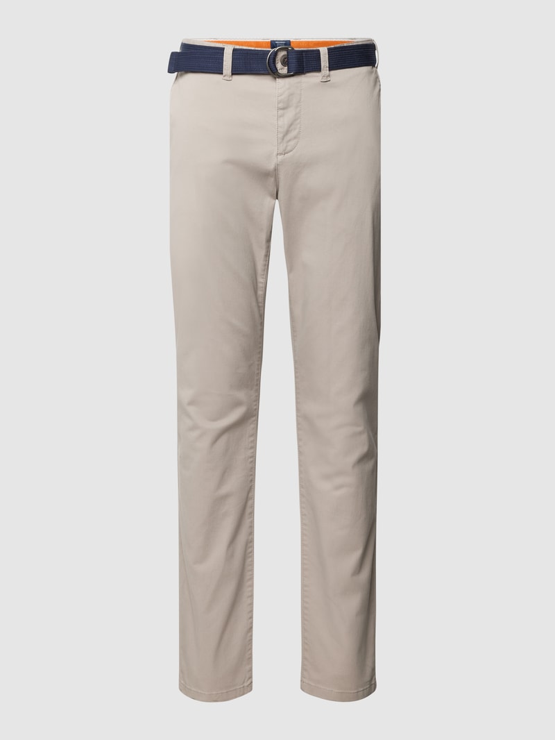 Stoffhose mit französischen Eingrifftaschen in haselnuss braun