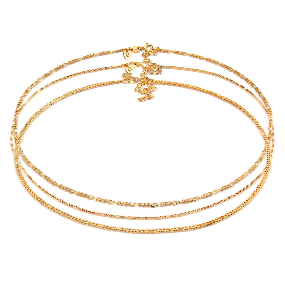Elli PREMIUM Elli PREMIUM Collier Femmes Choker Trio Venetian Tank Figaro Basic Trend Blogger  collier
