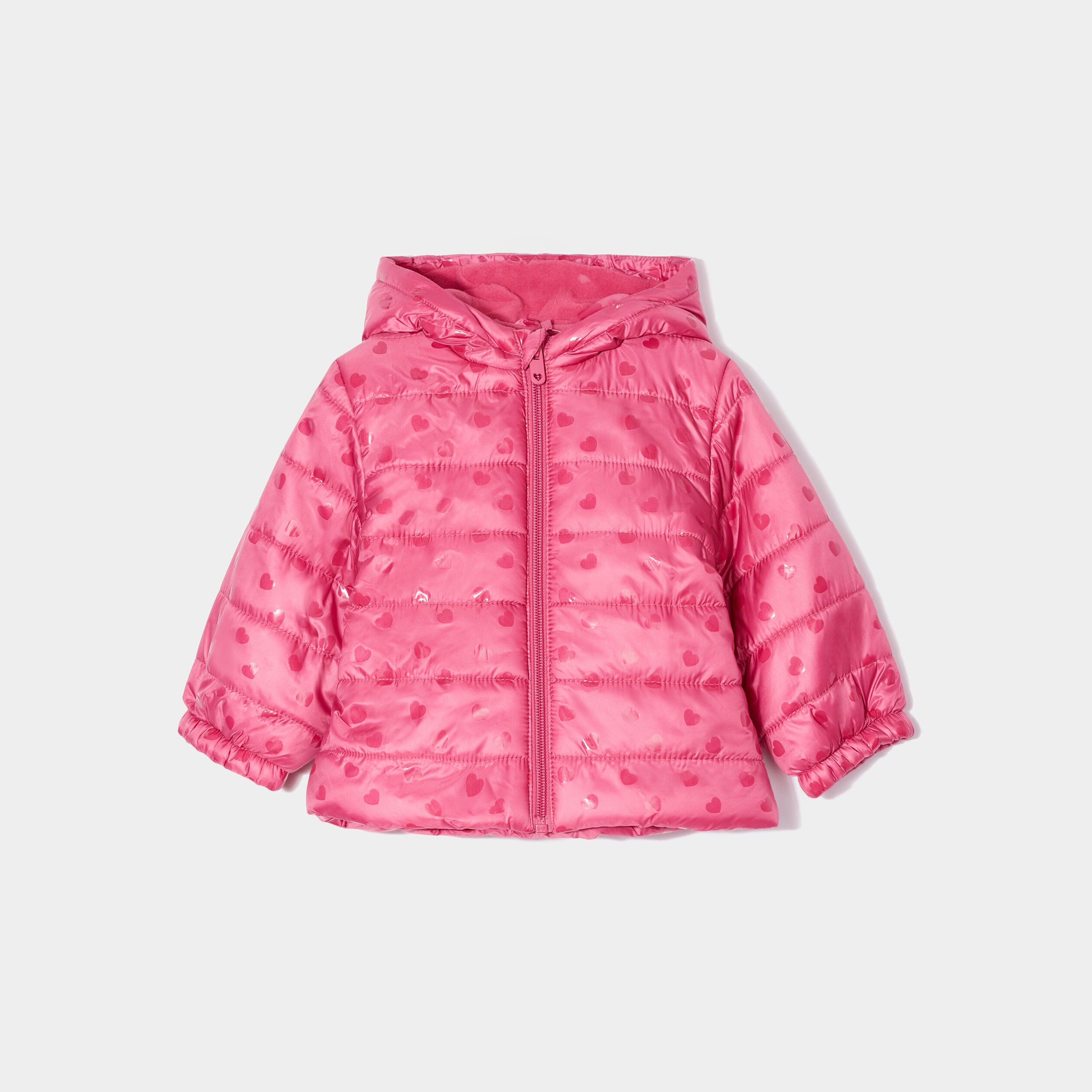 Doudoune oversize zippée à capuche vieux rose bébé fille | La Halle