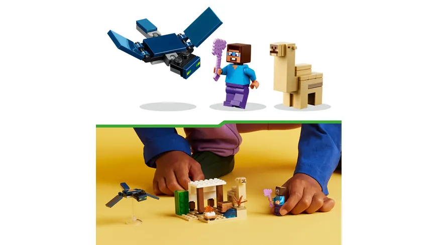 LEGO Minecraft 21251 Steves Wüstenexpedition, Spielzezug-Set zum Bauen