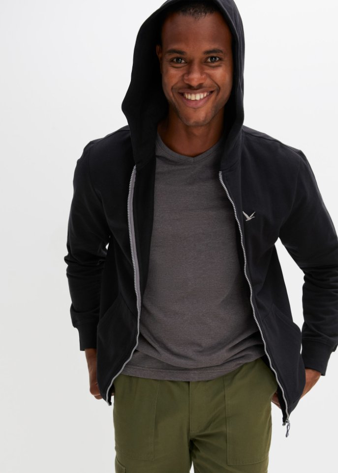 Sweatjacke mit Kapuze mit recyceltem Polyester