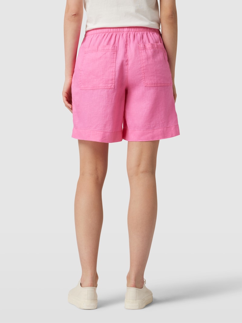 Shorts aus Leinen mit Eingrifftaschen in pink