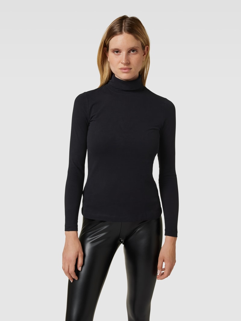 Longsleeve mit Rollkragen in schwarz
