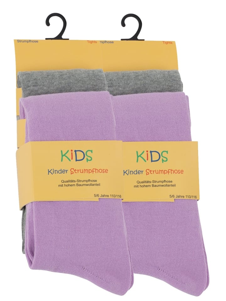 Cotton Prime® Strumpfhosen 4er Set für Kinder in Lila/Grau günstig kaufen