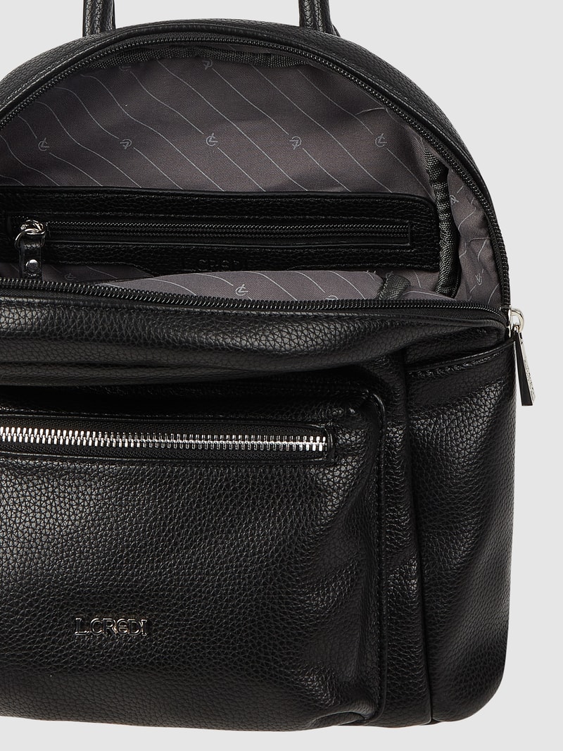 Rucksack mit Label-Detail Modell 'BUDAPEST' in schwarz