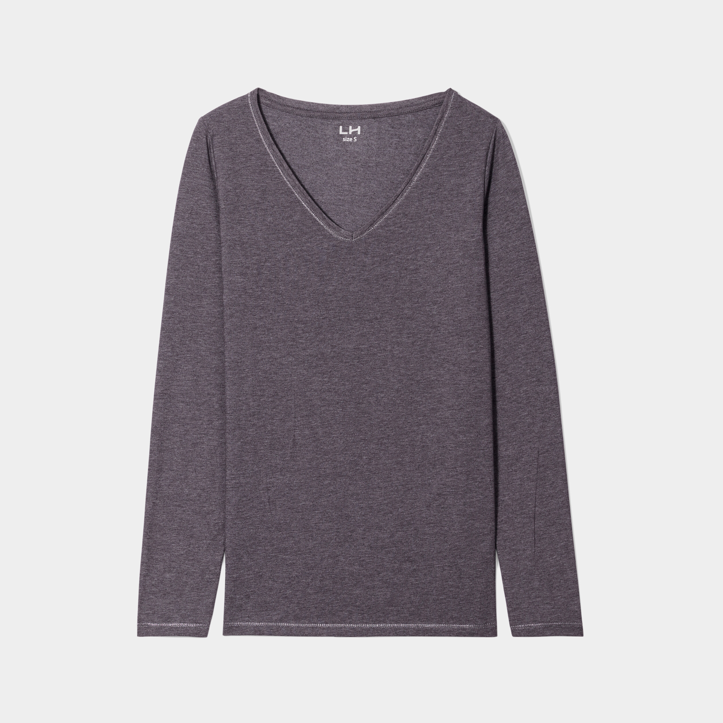 T-shirt manches longues gris foncé femme | La Halle