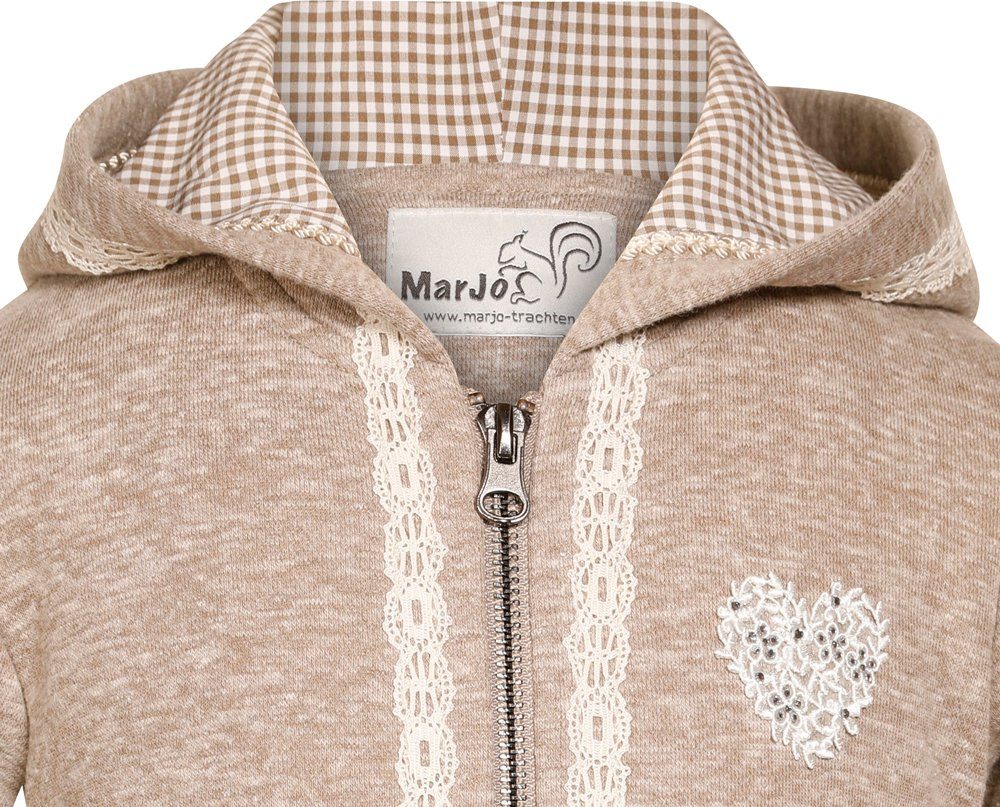 MarJo Strickjacke Mädchen Hoodie 'Fabrice-Binja', Creme