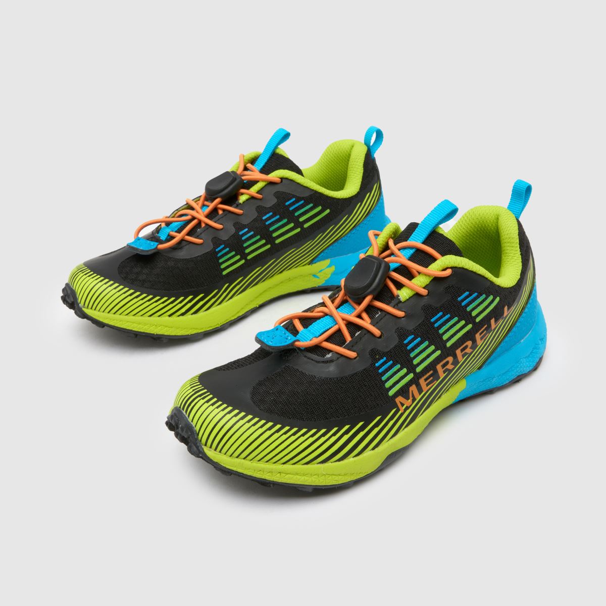 Merrell marinblå och gröna Agility Peak-skor för pojkar och juniorer