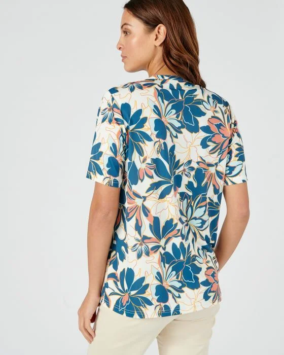 Tee-shirt en crêpe imprimé.