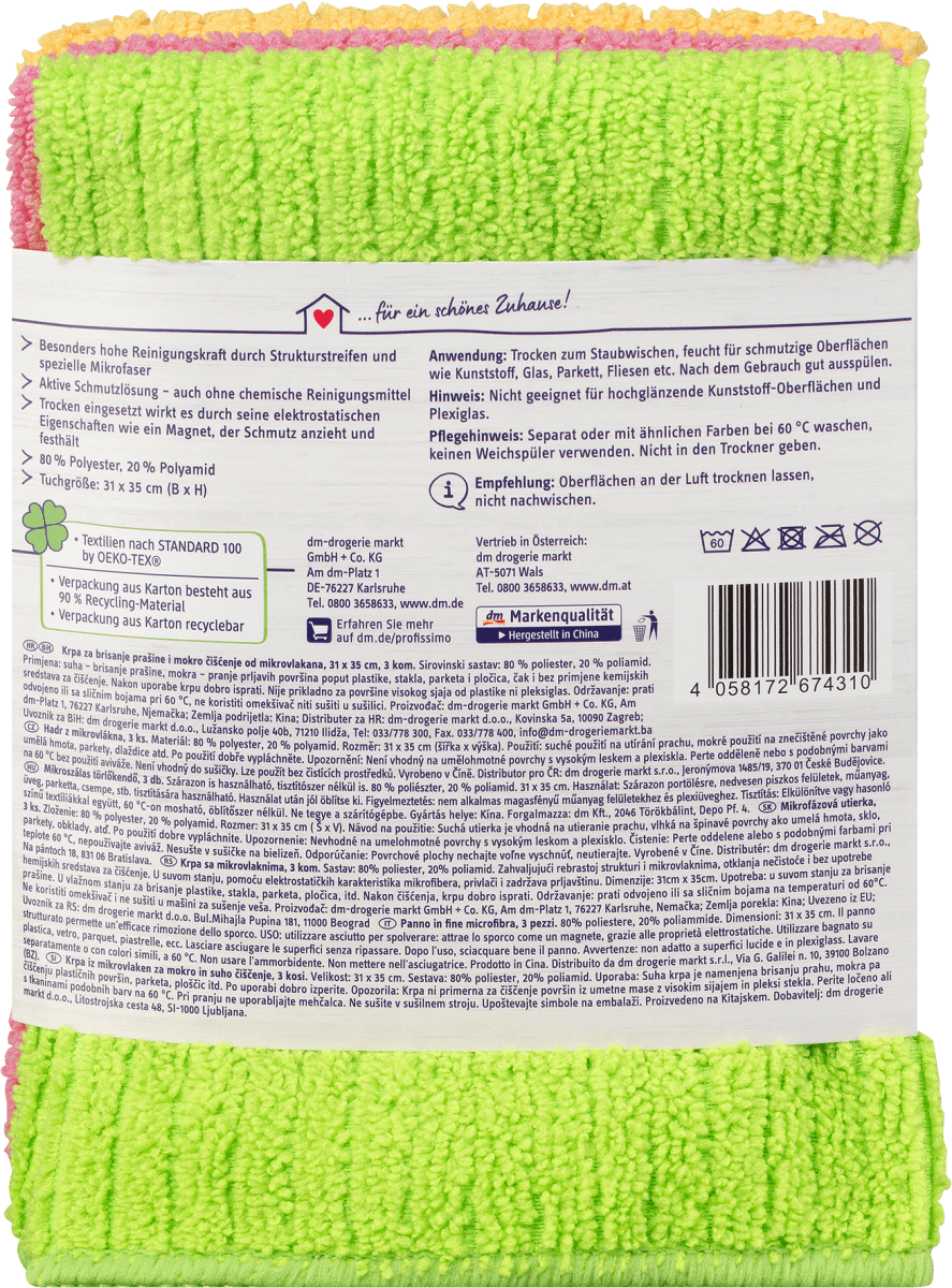 Reinigungstücher aus Mikrofeinfaser, 3 St