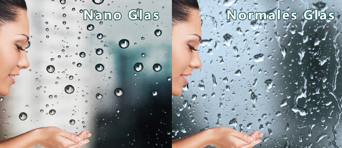 IMPTS Badewannenaufsatz, 6mm ESG Sicherheitsglas Nano Glas, Duschwand für Badewanne 2 TLG. Faltwand Duschtrennwand