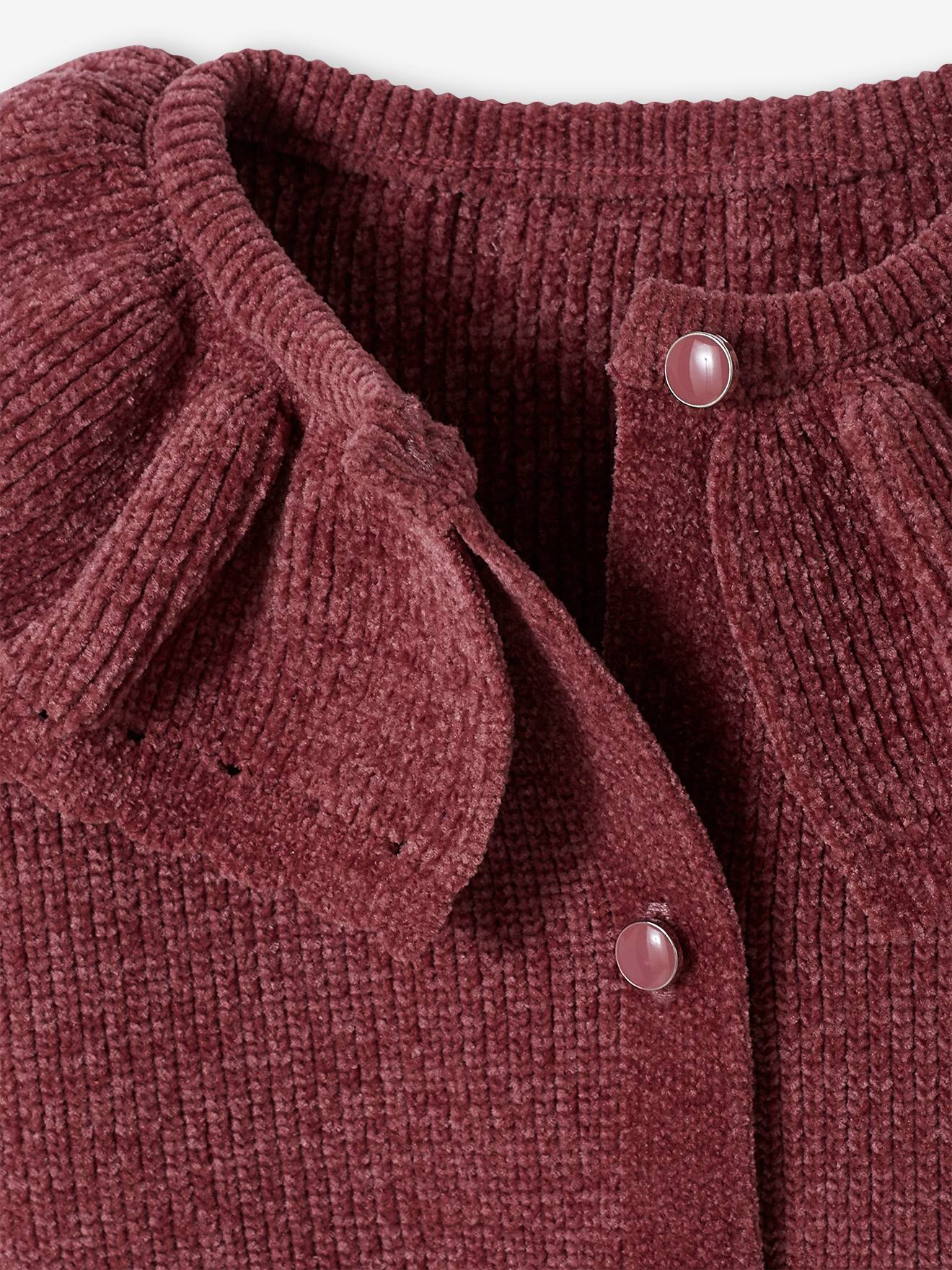 Gilet avec col bébé mauve