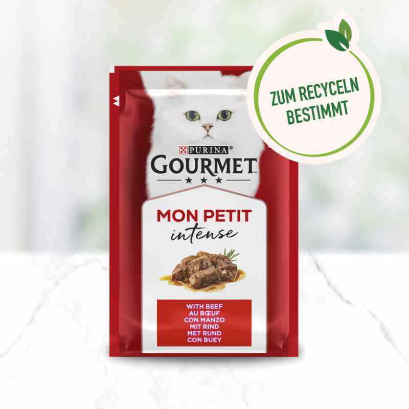 GOURMET Nassfutter GOURMET Mon Petit Intense 8x6x50g mit Rind, Kalb, Lamm