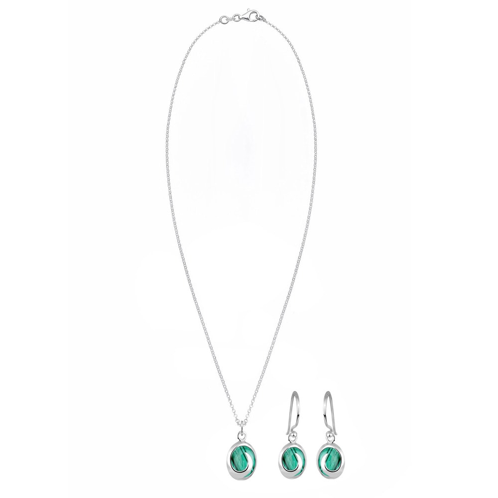 Elli Elli Ensemble de Bijoux Femmes Spirale Pendentif Set Pendentif d'oreilles avec pi Bijoux