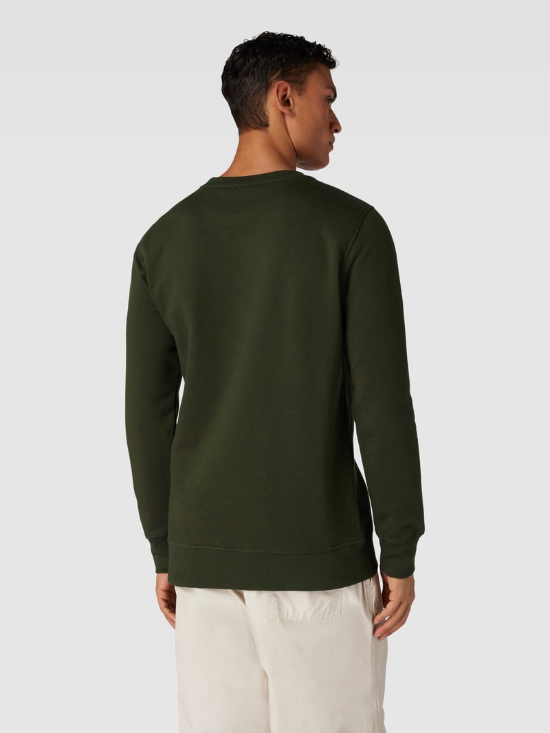 Sweatshirt mit Label-Print Modell 'Bootia' in dunkelgrün