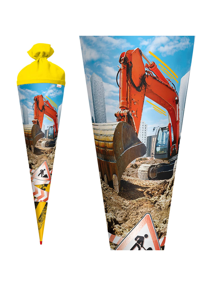 ROTH Schultüte groß Achtung Bagger 70 cm,Glanzfolie in Bunt günstig kaufen onesize