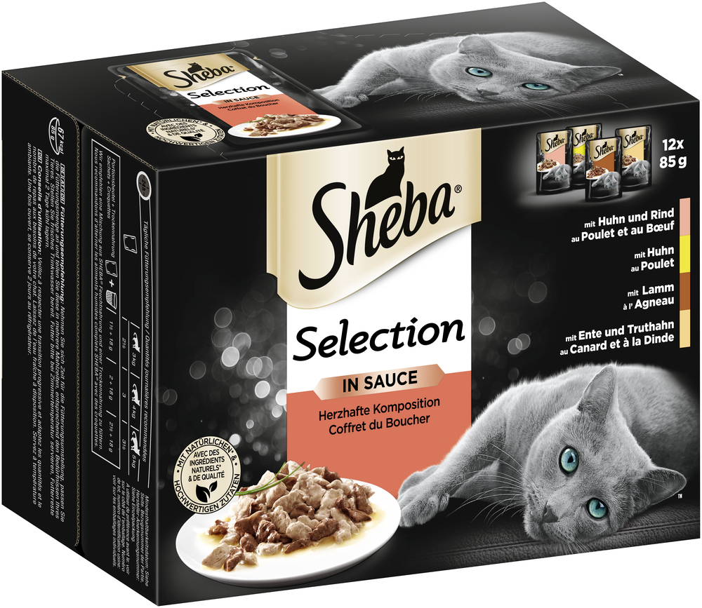 Sheba Nassfutter Sheba Selection in Sauce 12x85g Herzhafte Komposition