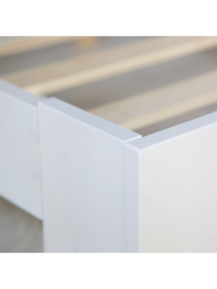 Homestyle4u Holzbett 140x200 mit Lattenrost in Weiß günstig kaufen