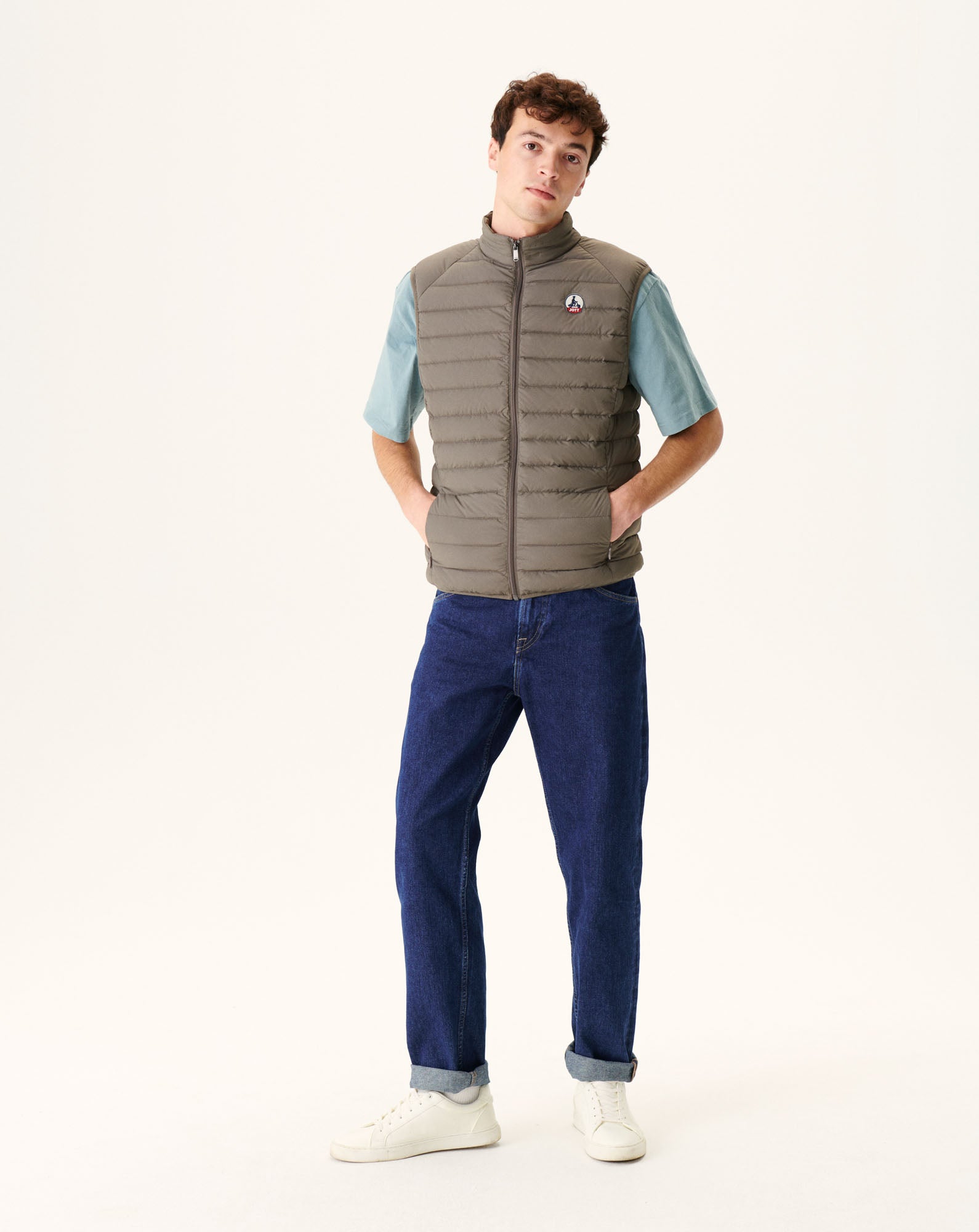 Doudoune sans manches stretch Taupe Arafo