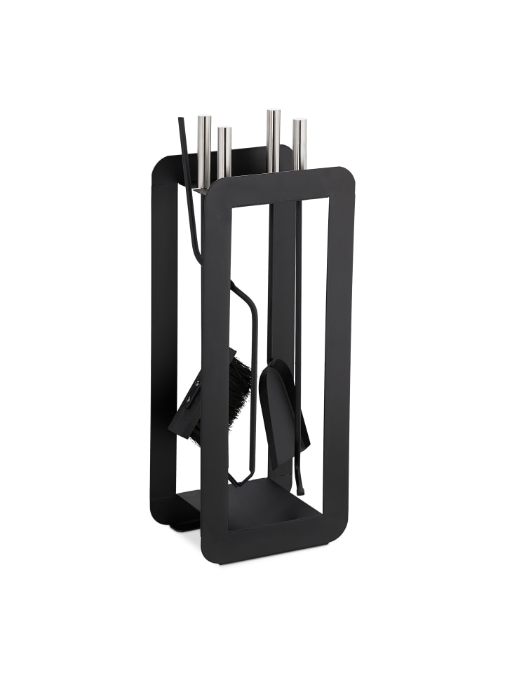 relaxdays 5-teilige Kamingarnitur in Schwarz günstig kaufen onesize