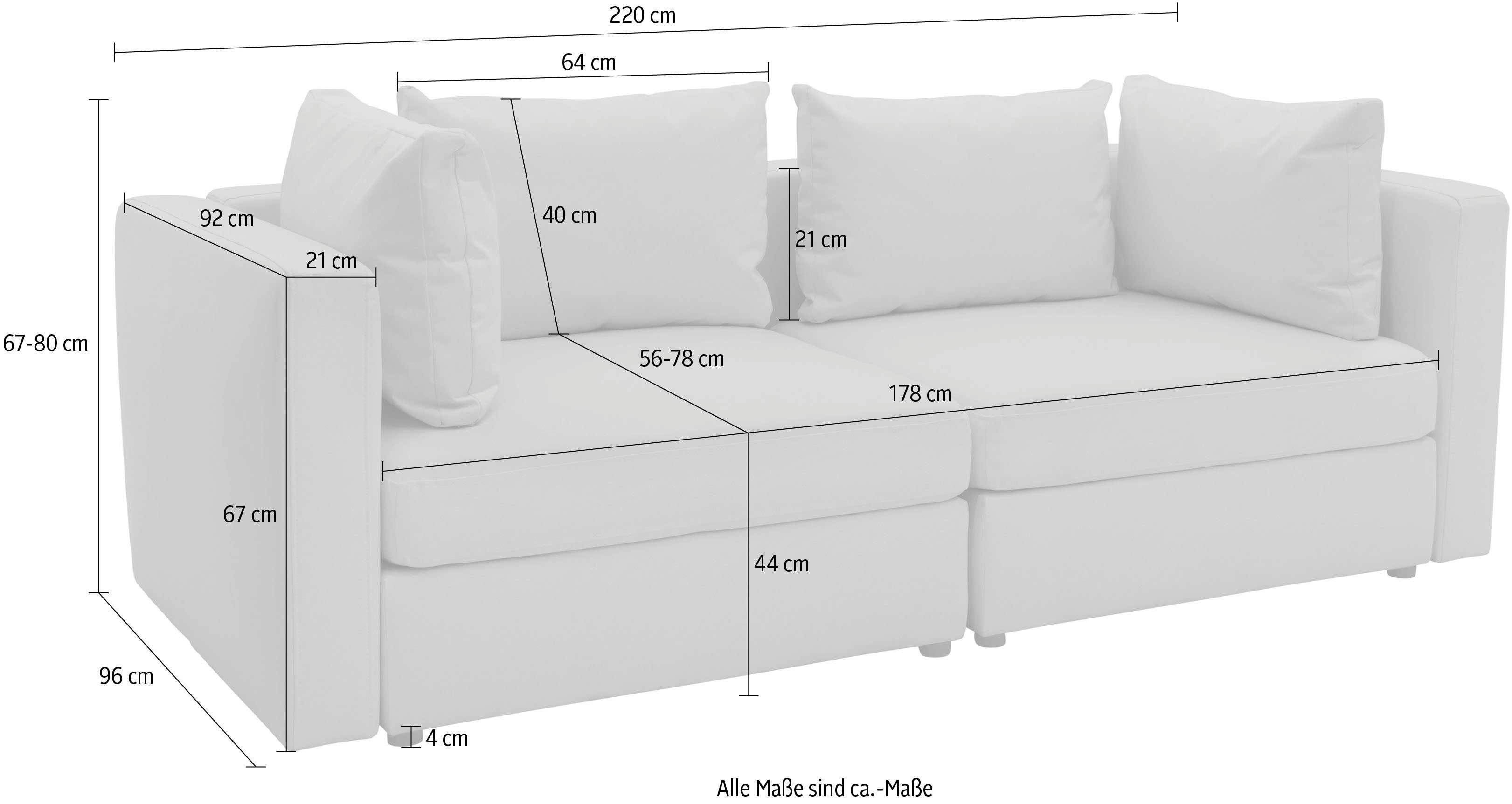 DOMO collection 2-Sitzer Solskin, Speziell für Outdoor, witterungsbeständig, incl. Schutzhülle