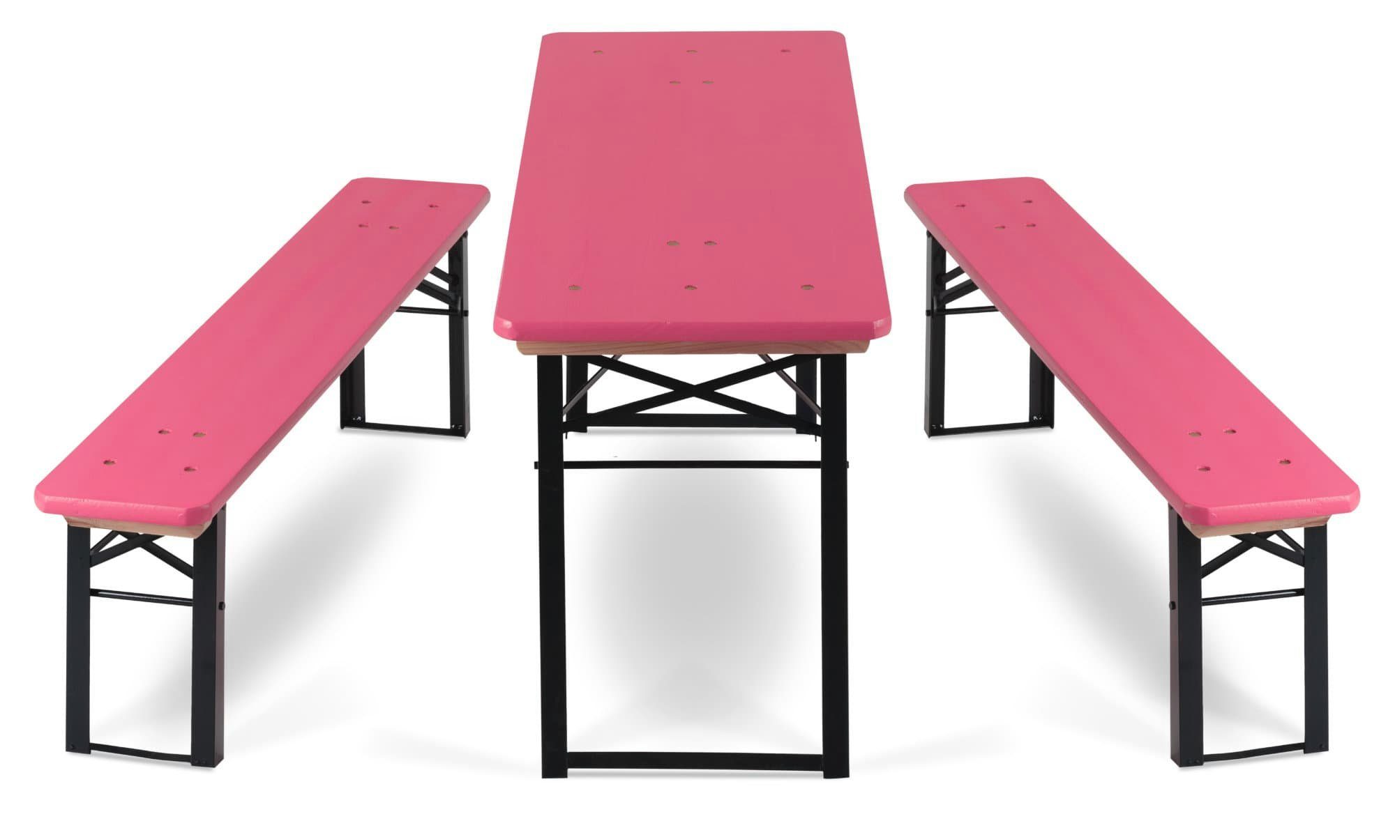 Stagecaptain Bierzeltgarnitur BBK-110 Hirschgarten Kinder-Festzeltgarnitur 110 cm, (10-tlg., 10 x Bank, 5 x Tisch), kleine Sitzgelegeneheit für Kinder, extra niedrig (Tischhöhe: 53 cm)