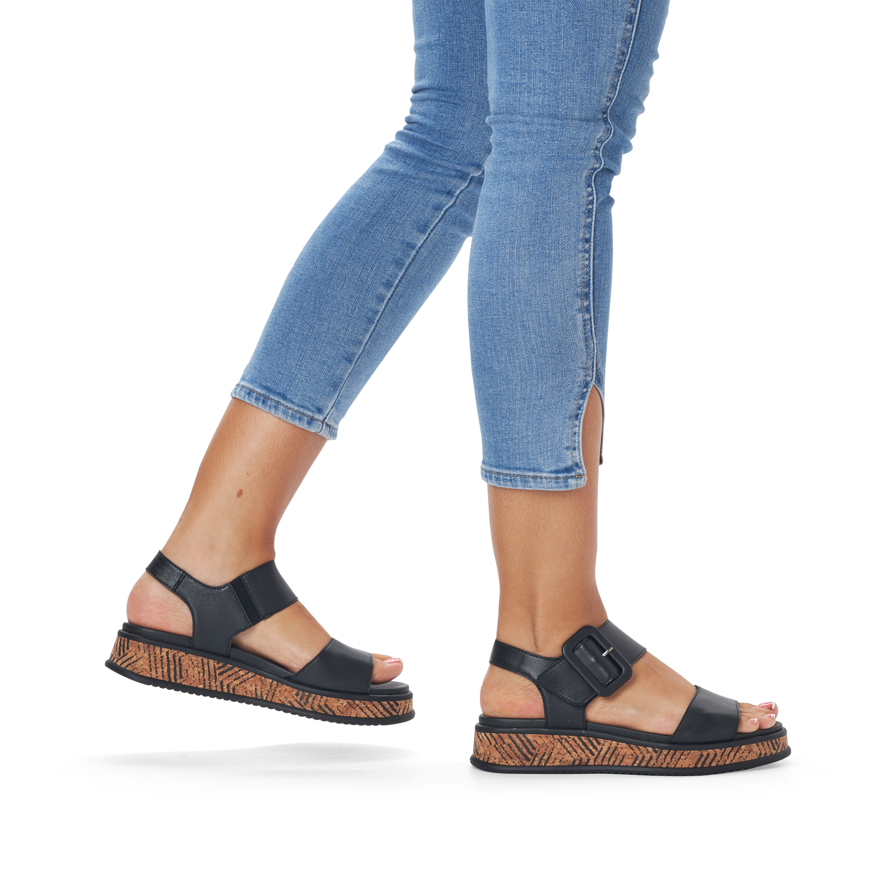 Rieker Damen Riemchensandalen midnight black