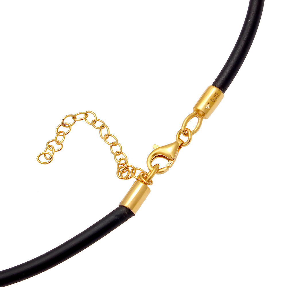 Nenalina Nenalina Collier Chaîne en caoutchouc pour dames de base combinable en argent ste Bijoux