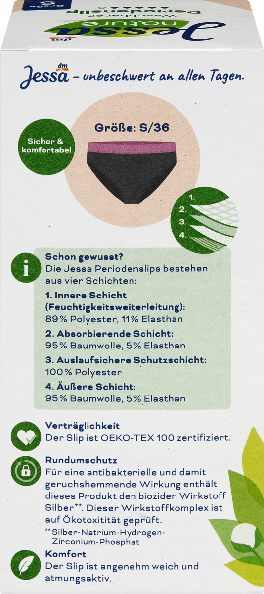 Periodenunterwäsche Slip schwarz Gr.S nature, 1 St