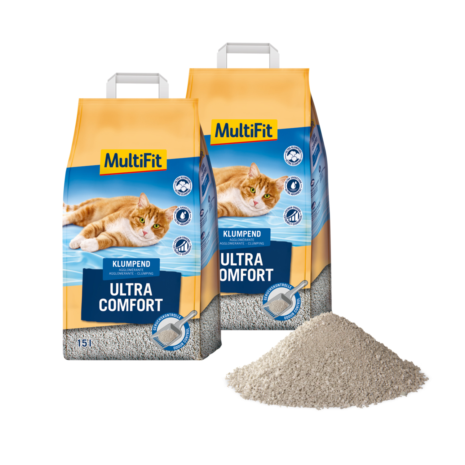 MultiFit Katzenstreu MultiFit ultra comfort 2x15 l