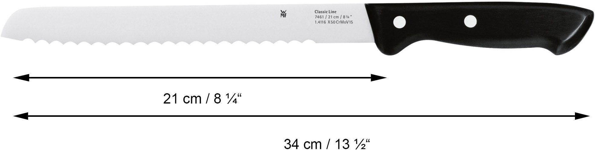 WMF Messerblock CLASSIC LINE (6tlg), Messerklingen aus Spezialklingenstahl