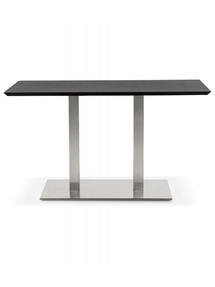 KADIMA DESIGN Esstisch Schwarz Holz Metall | Industrial | MDF & Gebürsteter Stahl in Schwarz günstig kaufen
