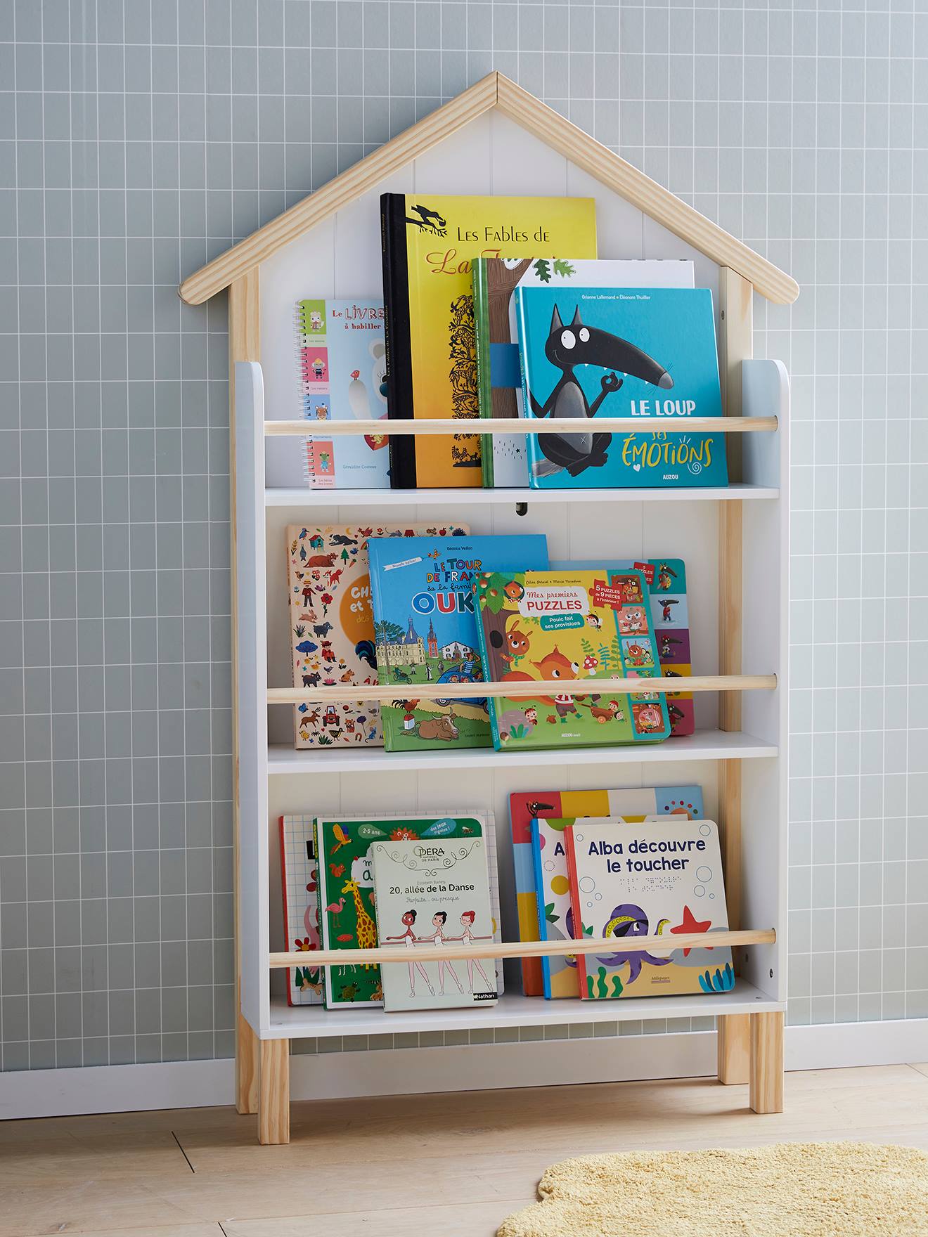 Vertbaudet Kinder Bücherregal STRANDHAUS - weiß