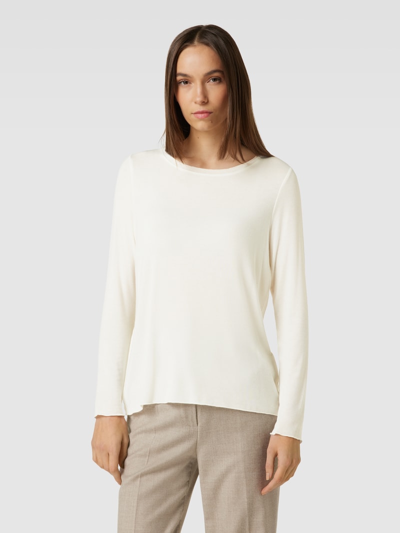 Longsleeve mit Label-Detail in offwhite