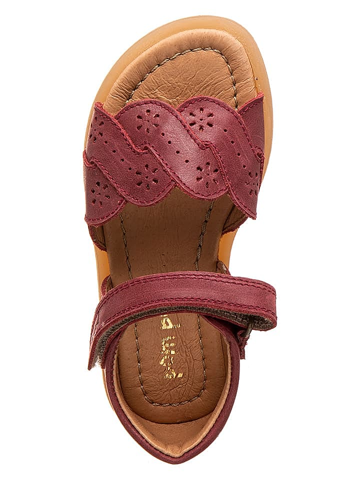 POM POM Leder-Sandalen in Dunkelrot günstig kaufen 25