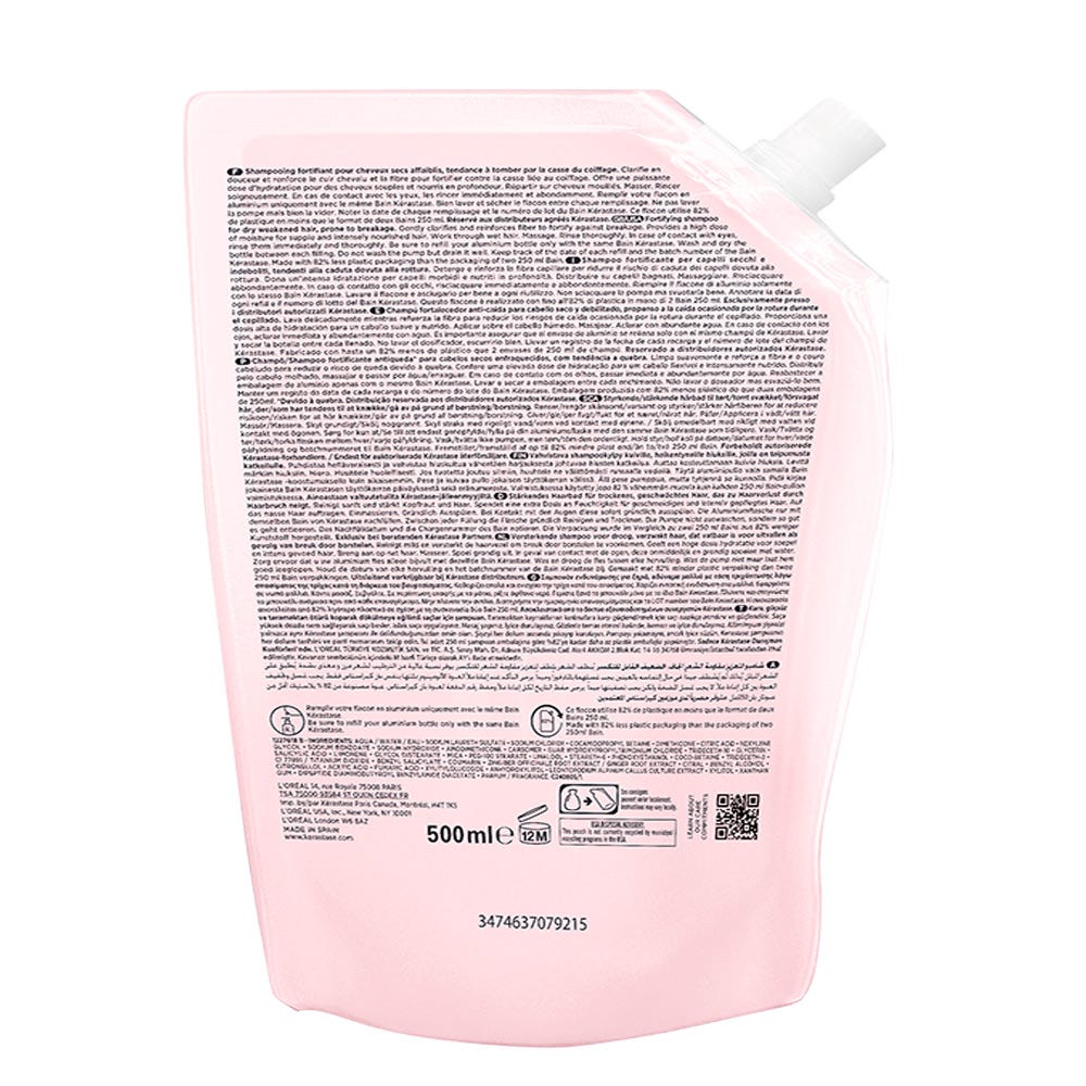 Kérastase Genesis Bain Nutri-Fortifant Refill Pouch 500 ml + Alu-Flasche